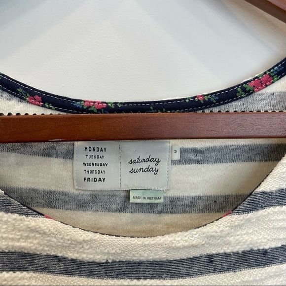 Anthropologie Yael Striped Midi Dress | Saturday/Casual Sleeveless Knit Dress - Picture 3 of 12